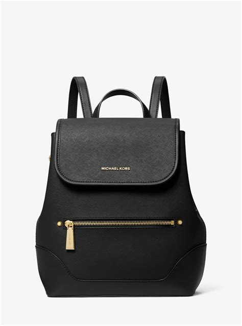 Black Saffiano Leather Backpack 